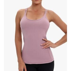 Double-Strap Mauve Tank Top